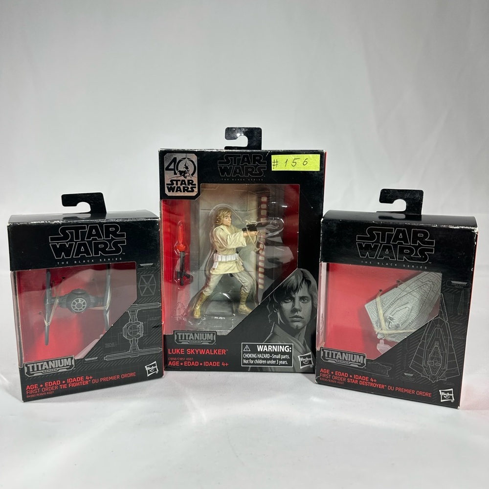 #156 Star Wars Black Series Titanium Vehicles Lot of 3, luke Skywalker